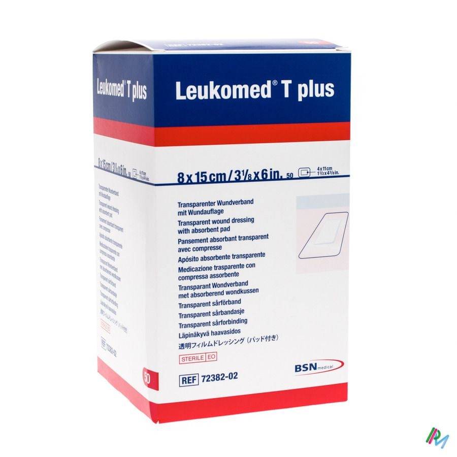 8 cm x 15 cm Leukomed T Plus läpinäkyvät kalvosidokset