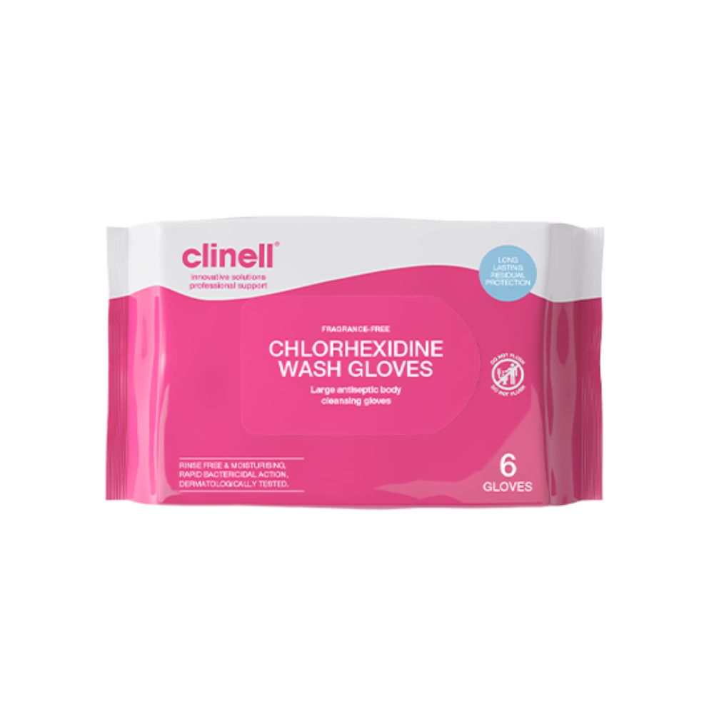 Clinell Chlorhexidine Fragrance Free Wash Gloves 6 kpl