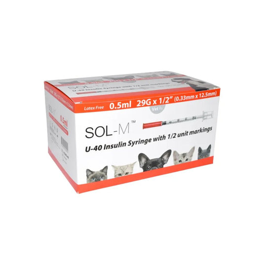Sol-Vet 0,5 ml 29 g x 0,5 tuuman U40 ruisku kiinteällä neulalla