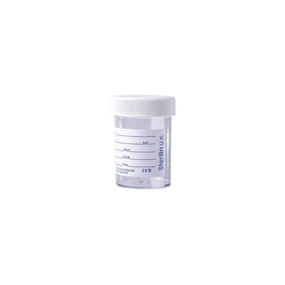 60 ml Sterilin-virtsapullo tarralla