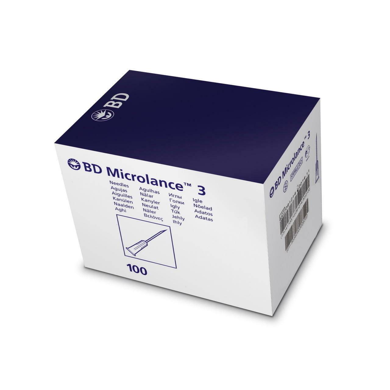 30 g keltaisia 0,5 tuuman BD Microlance -neuloja