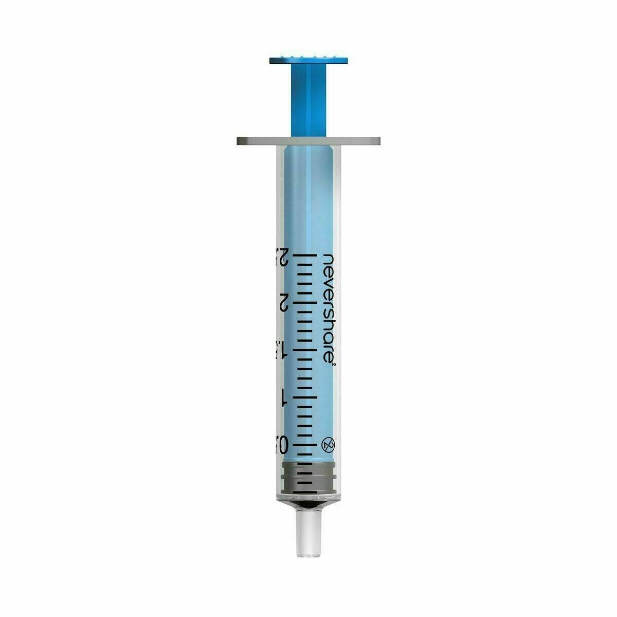 2,5 ml Nevershare Blue Luer Slip -ruiskut
