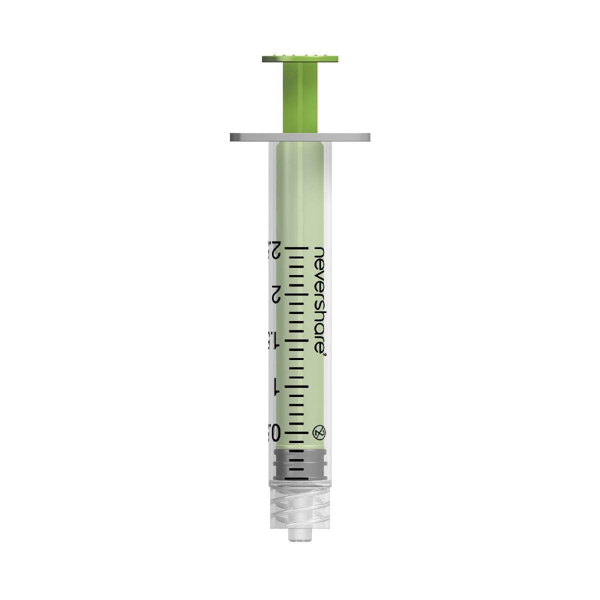 2,5 ml vihreät Nevershare Luer Lock -ruiskut