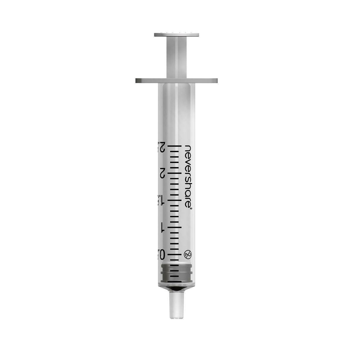2,5 ml Nevershare White Luer Slip -ruiskuja