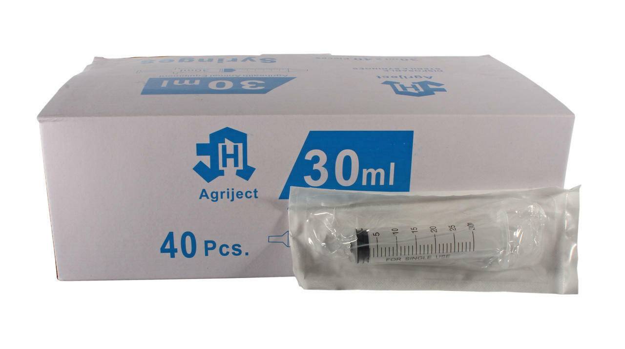 30 ml Agriject ruisku Luer Slip Side Tip