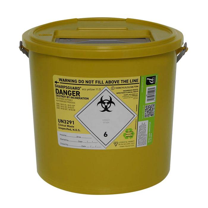 11,5 litran Sharpsguard Yellow Sharps Bin