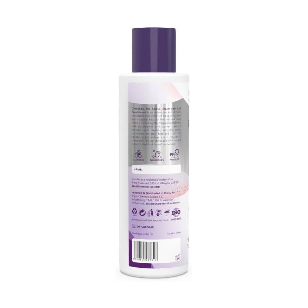 Omnitex 250ml Huuhtelematon Shampoo ja Hoitoaine