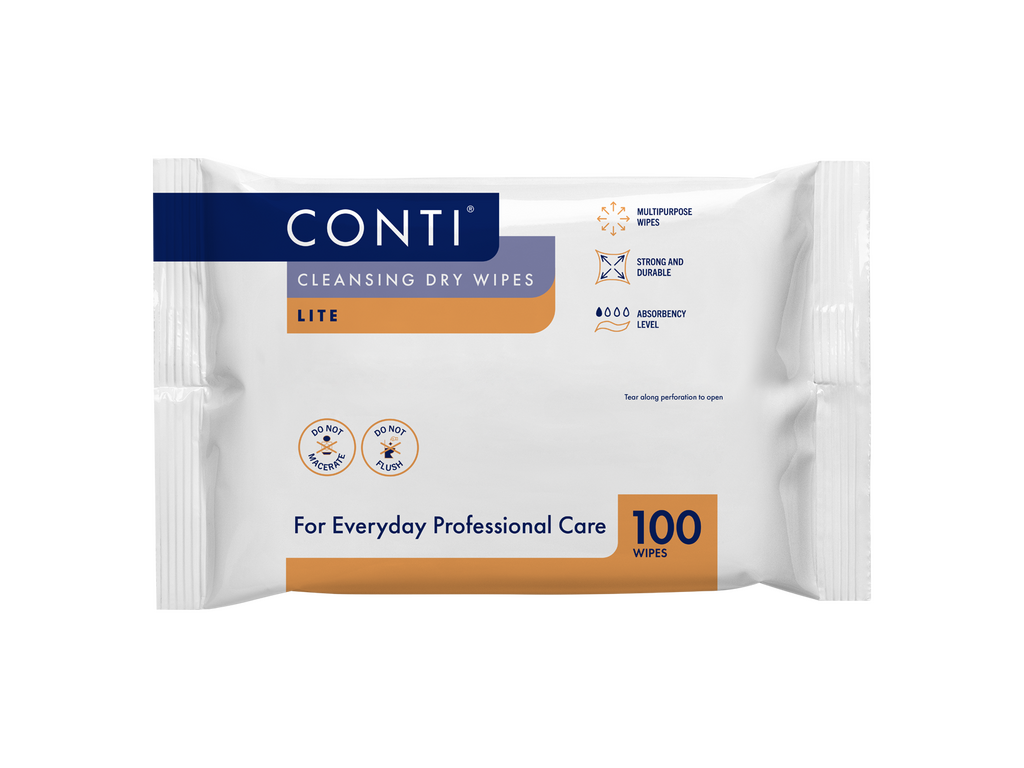 Conti Cleansing Dry Wipes Lite -pieni 100 kappaleen pakkaus