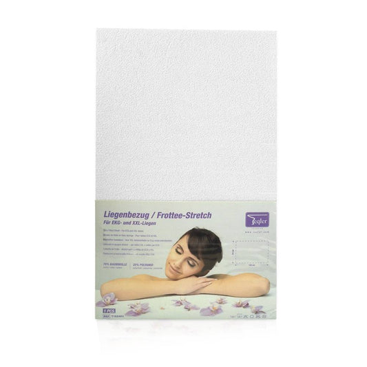 80 x 195 cm Terry Fitted Sheet for Exam & ECG Tables White