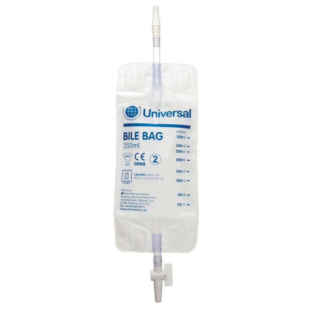 350 ml:n steriilit sappipussit Ryles/Kehrs-liittimellä