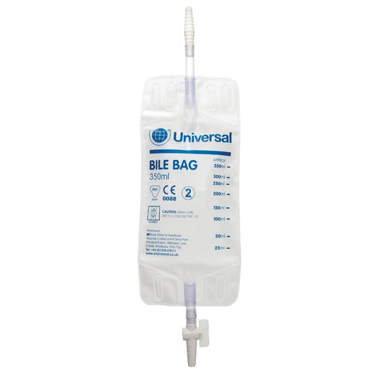 350 ml:n steriilit sappipussit Ryles/Kehrs-liittimellä