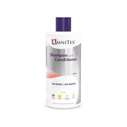 Omnitex 500ml Huuhtelematon Shampoo ja Hoitoaine