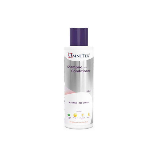 Omnitex 250ml Huuhtelematon Shampoo ja Hoitoaine