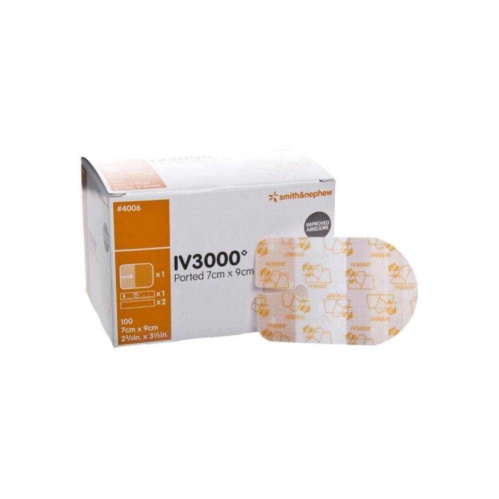 7 cm x 9 cm Opsite IV3000 kosteudelle reagoivat portoidut katetrisidokset