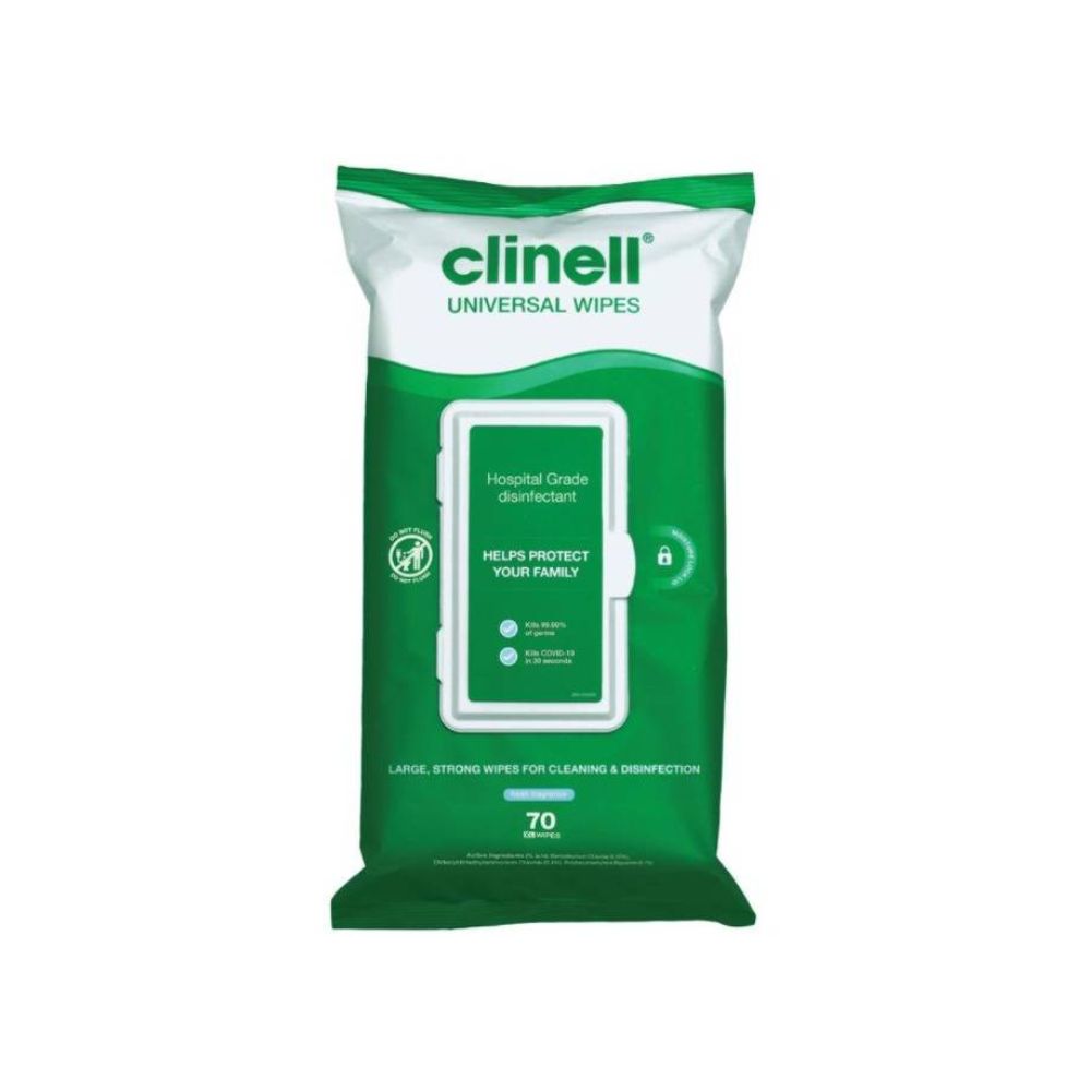 Clinell Universal Wipes -pakkaus 70 kappaletta