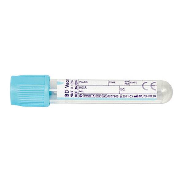 BD Vacutainer 2,7 ml EST Plus -sitraattiputki vaaleansinisellä BD Hemogard -sulkimella