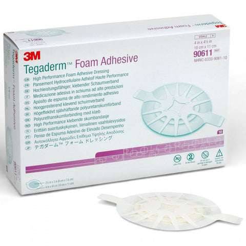 10cm x 10cm Tegaderm 3M Foam Adhesive Side Ovaali