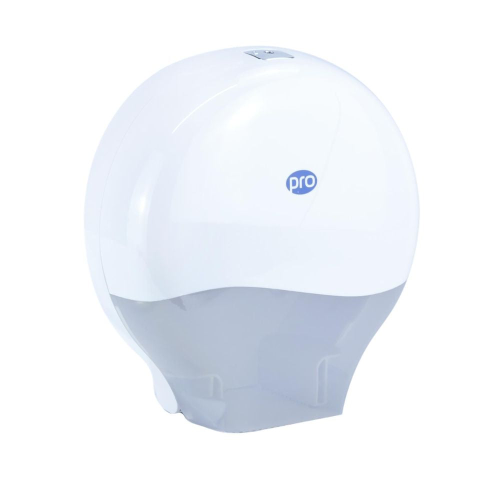 PRO Mini Jumbo Toilet Roll Dispenser White