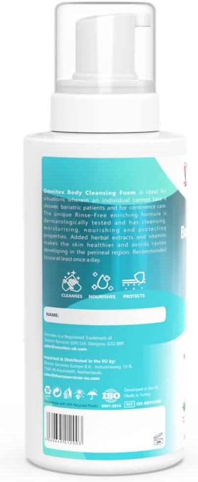 Omnitex 500ml Huuhtelematon Kehon Puhdistusvaahdot