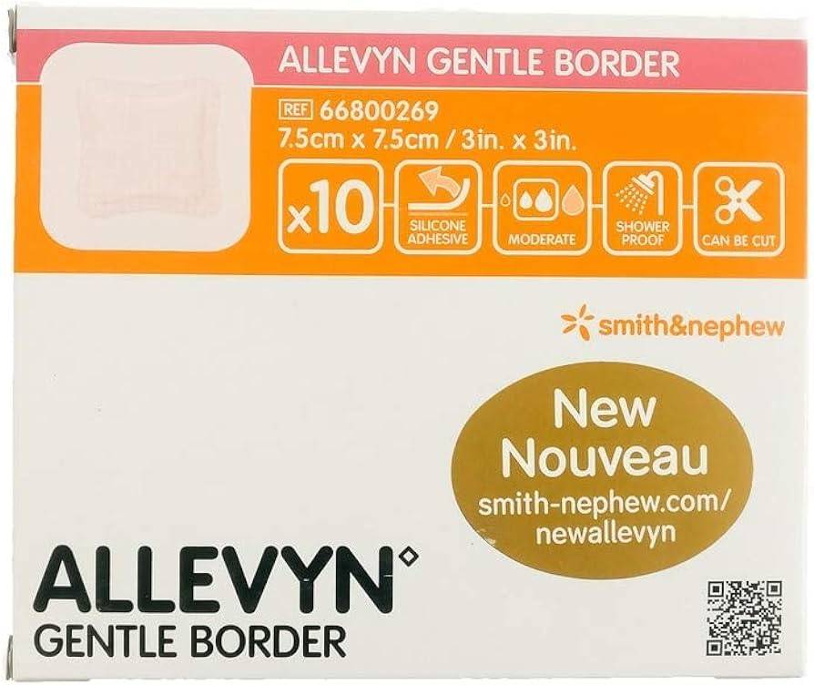 Allevyn Gentle Border 7,5 cm x 7,5 cm liimavaahtomuovisidos