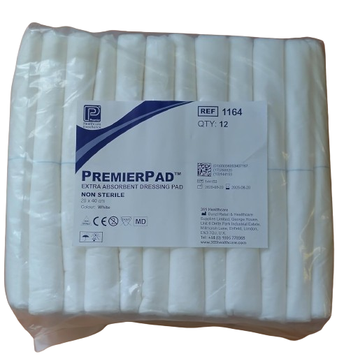 PremierPad ei-steriilit haavasidostyynyt 20 cm x 40 cm 12 kappaleen pakkaus