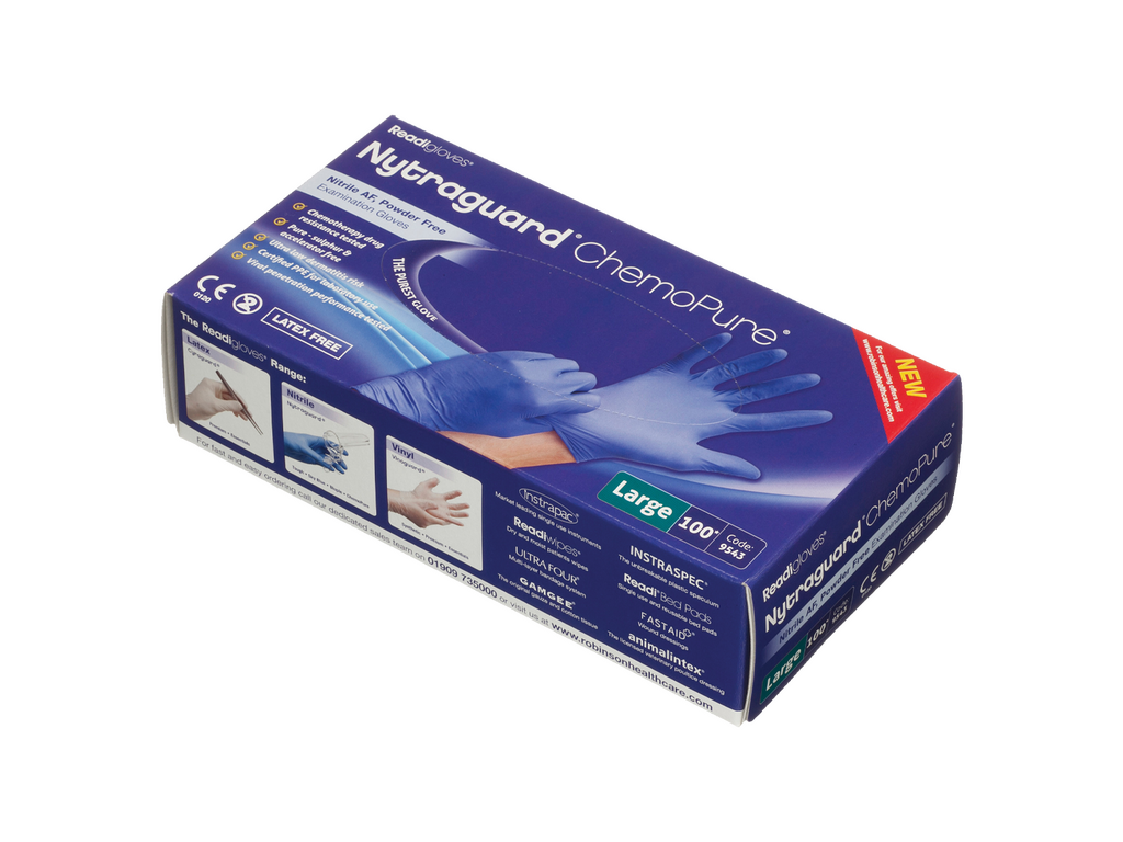 Nytraguard Chemopure Nitrile Gloves Box 100 kappaletta