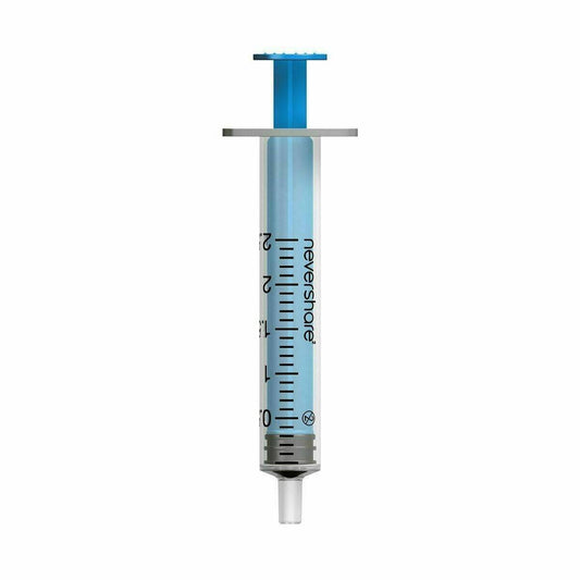 2,5 ml Nevershare Blue Luer Slip -ruiskut