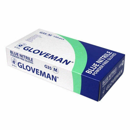 Gloveman Blue nitriilijauheton hansikaslaatikko 100