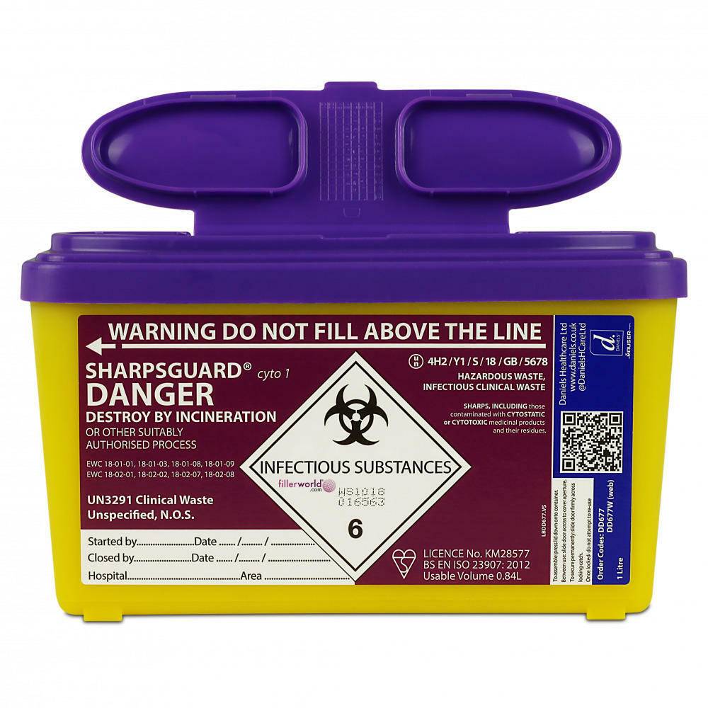 1 litran Sharpsguard Purple Sharps Bin