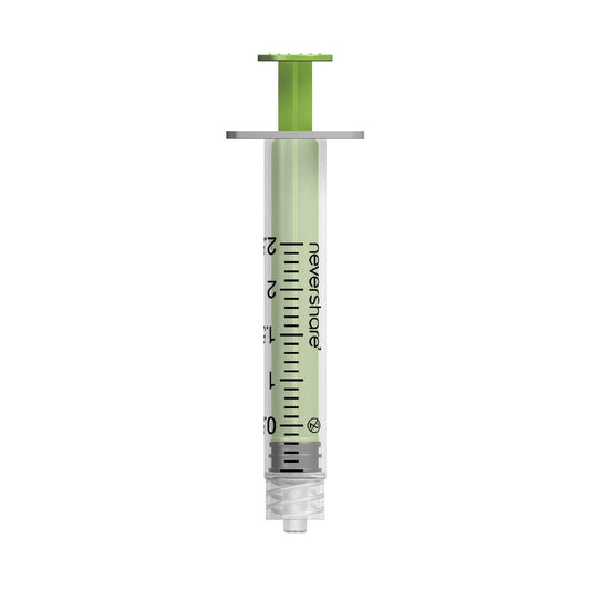 2,5 ml vihreät Nevershare Luer Lock -ruiskut