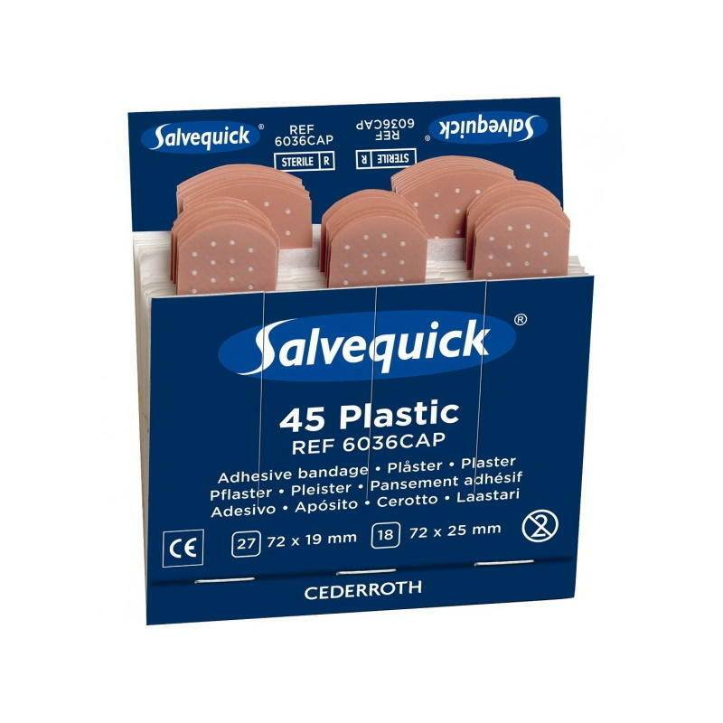 Salvequick Sterile Plastic Plaster, Single Refill (45 Plasters) CD5A UKMEDI.CO.UK