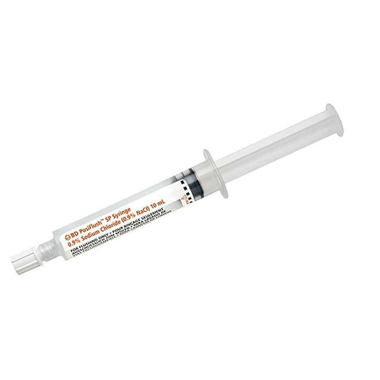 10 ml PosiFlush SP suolaliuosta (steriili nestetie)