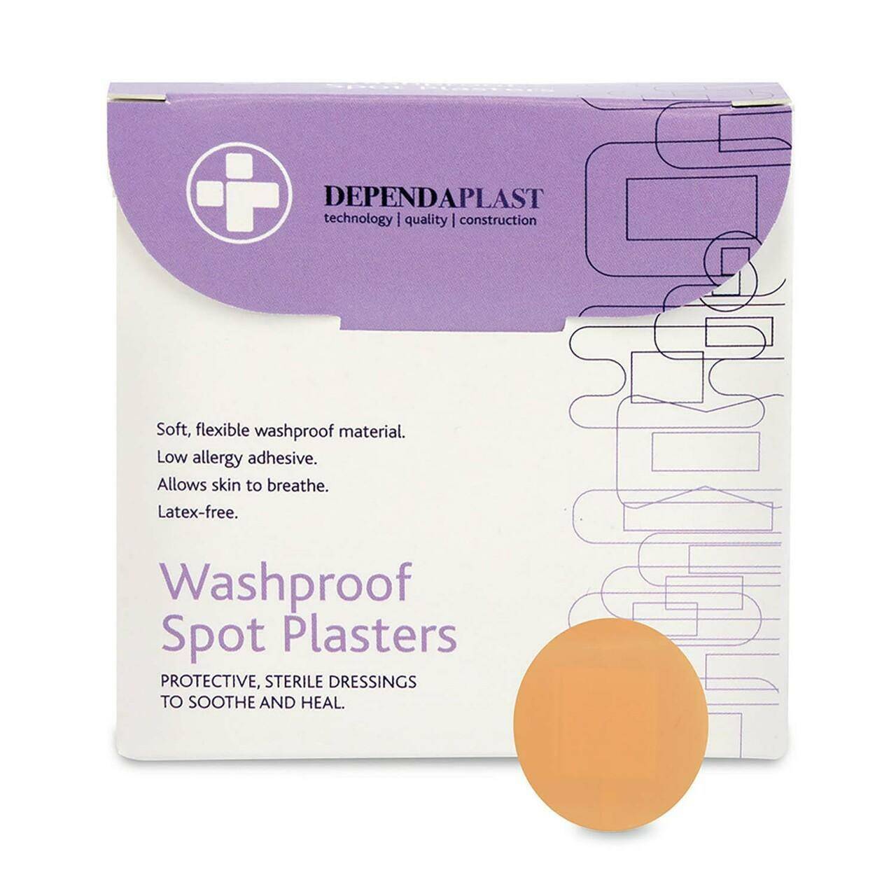 Dependaplast Washproof Spot Plasters 2.2cm x 100 5311 UKMEDI.CO.UK