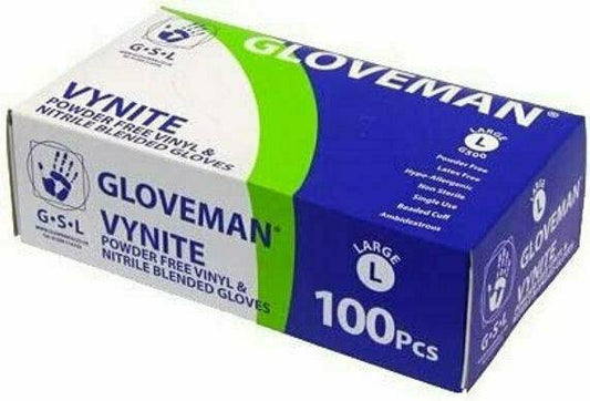 Gloveman Blue Vynite Powder Free Gloves G500 UKMEDI.CO.UK