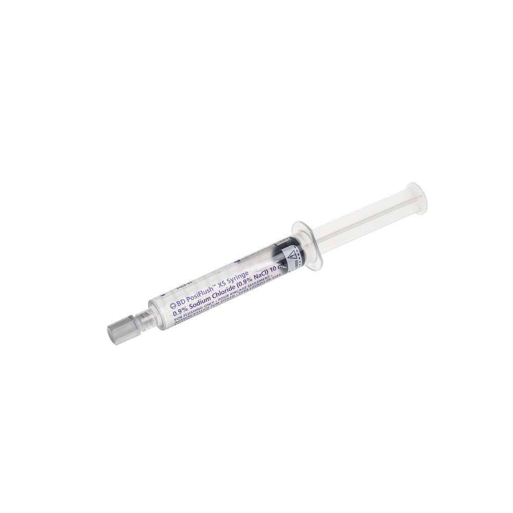 10 ml PosiFlush XS suolaliuosta (ulkoisesti steriili)