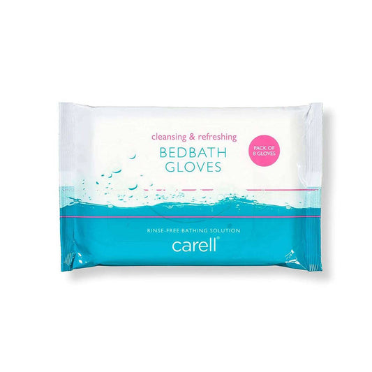 Carell Bed Bath Gloves Pack of 8 Gloves - UKMEDI