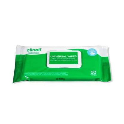 Universal Wipes Adhesive -selkäpakkaus 50 kappaletta