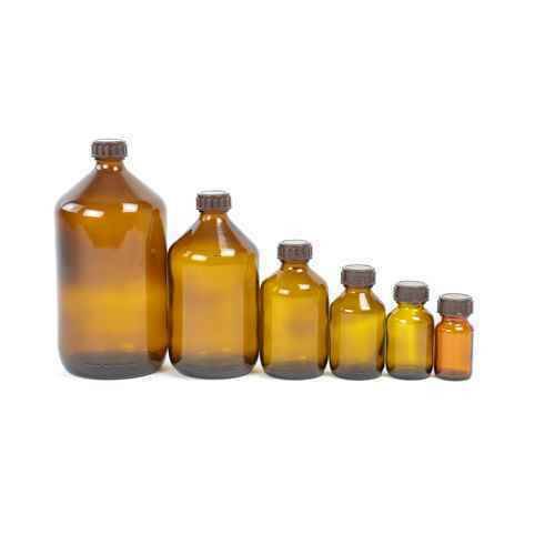 100ml Amber Glass Bottle with Screw Lid - UKMEDI