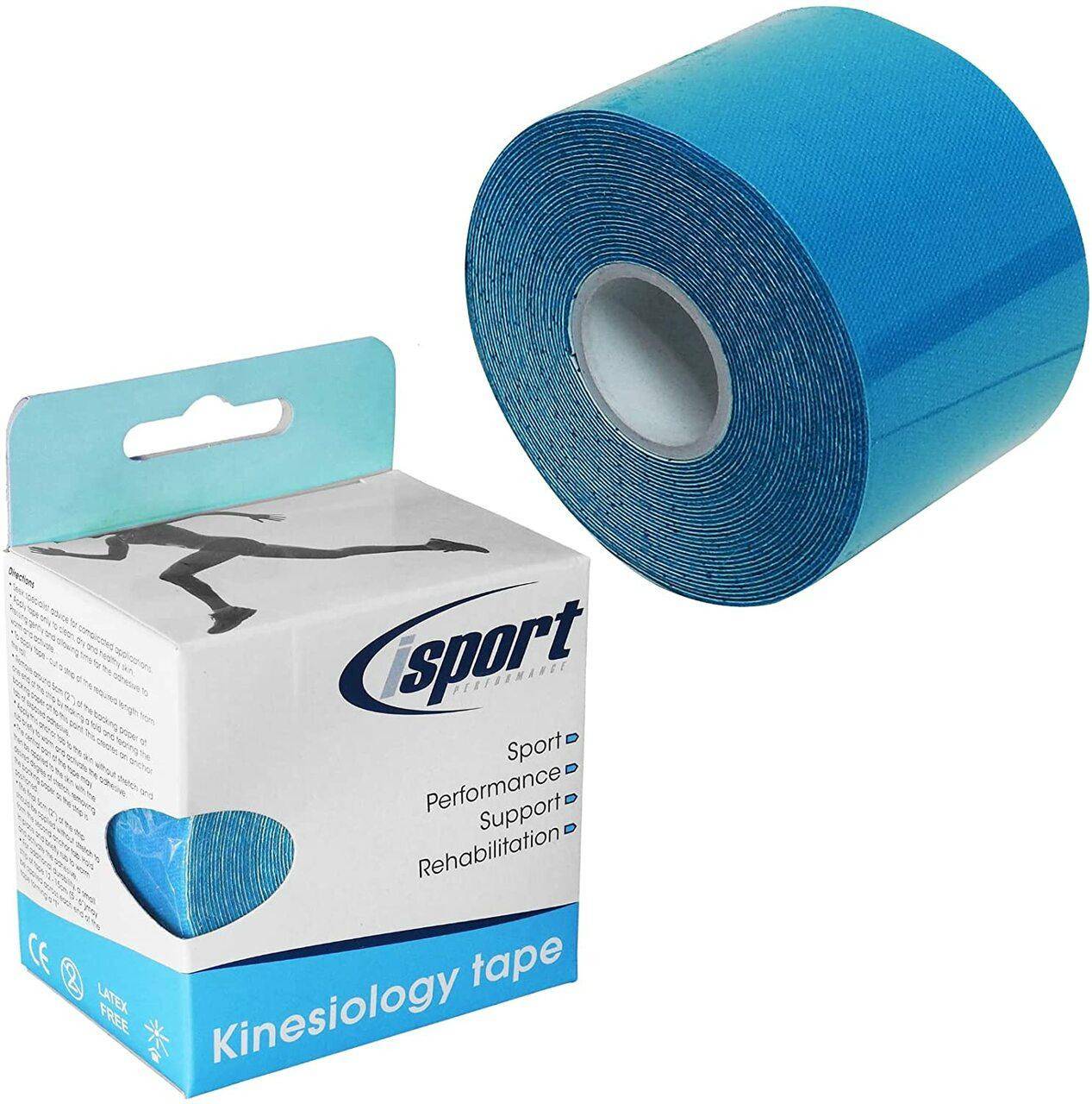 Sininen Kinesiology Tape 5cm x 5m isport Performance