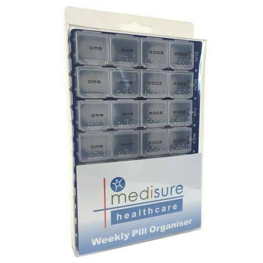 Medisure - 7 Day 28 Compartment Pill Organiser - MS02535 UKMEDI.CO.UK UK Medical Supplies
