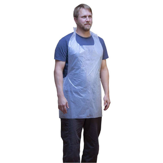 Valkoinen Premium Flat Pack Kertakäyttöinen Esiliina Pakkauksessa 100 kappaletta
