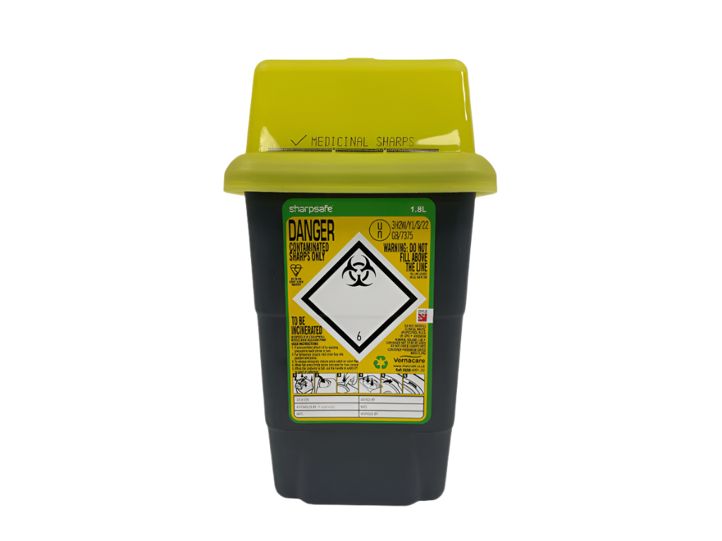 1,8 litran Sharpsafe-keltainen terävinjätysastia