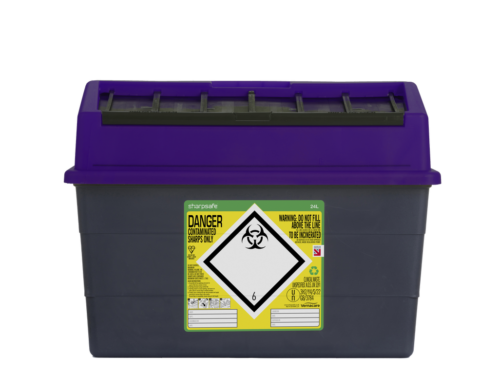24 litran Sharpsafe Purple -neulajäteastia