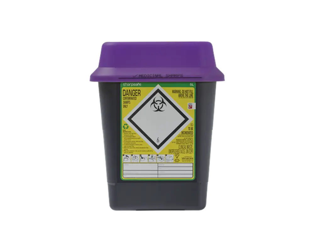 5 litran Sharpsafe Purple -neulajäteastia