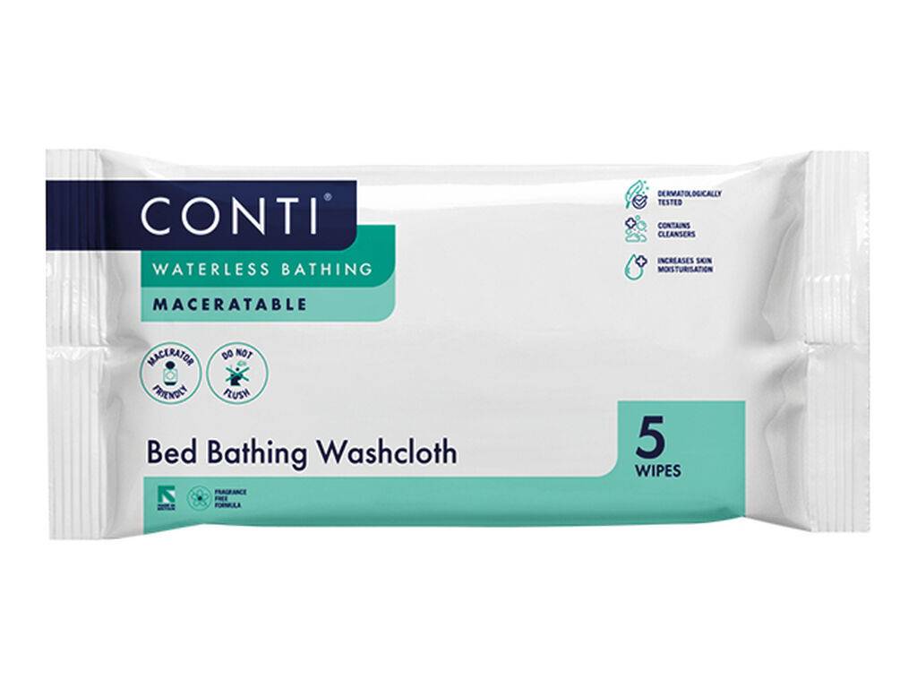 Conti Maceratable Bed Bathing Washcloth hajusteeton 5 kangasta