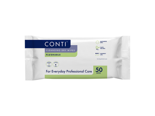 Conti Cleansing Dry Wipes huuhdeltava 50 kappaleen pakkaus
