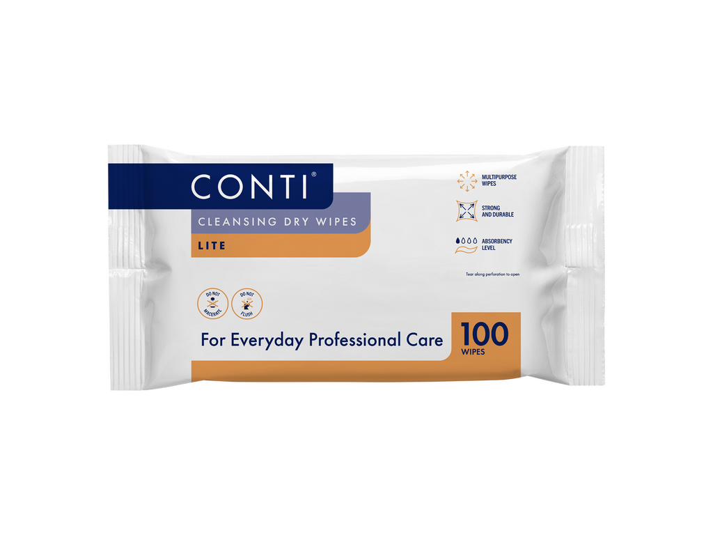 Conti Cleansing Dry Wipes Lite -suurpakkaus 100 kappaletta