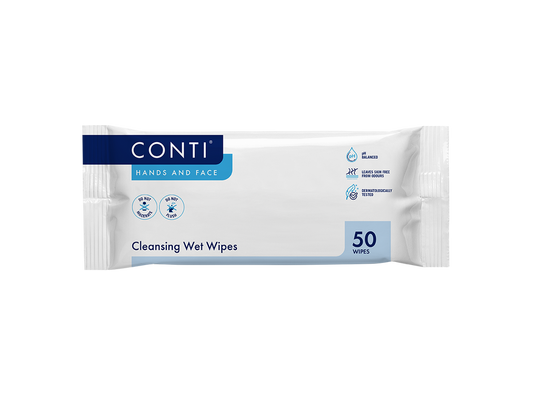 Conti käsien ja kasvojen superpehmeät kosteuspyyhkeet kevyesti tuoksuva 50 pyyhettä