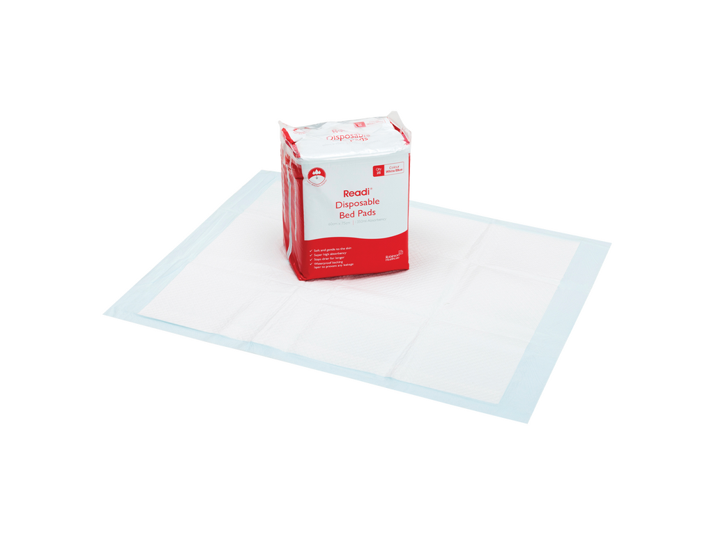 60 cm x 75 cm Readi kertakäyttöiset sänkytyynyt Sap 1350 ml x 25 tyynyä
