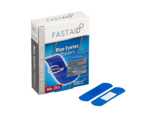 Fast Aid steriilit siniset Eyetec-laastarit 40 erilaista laastaria 3 koossa